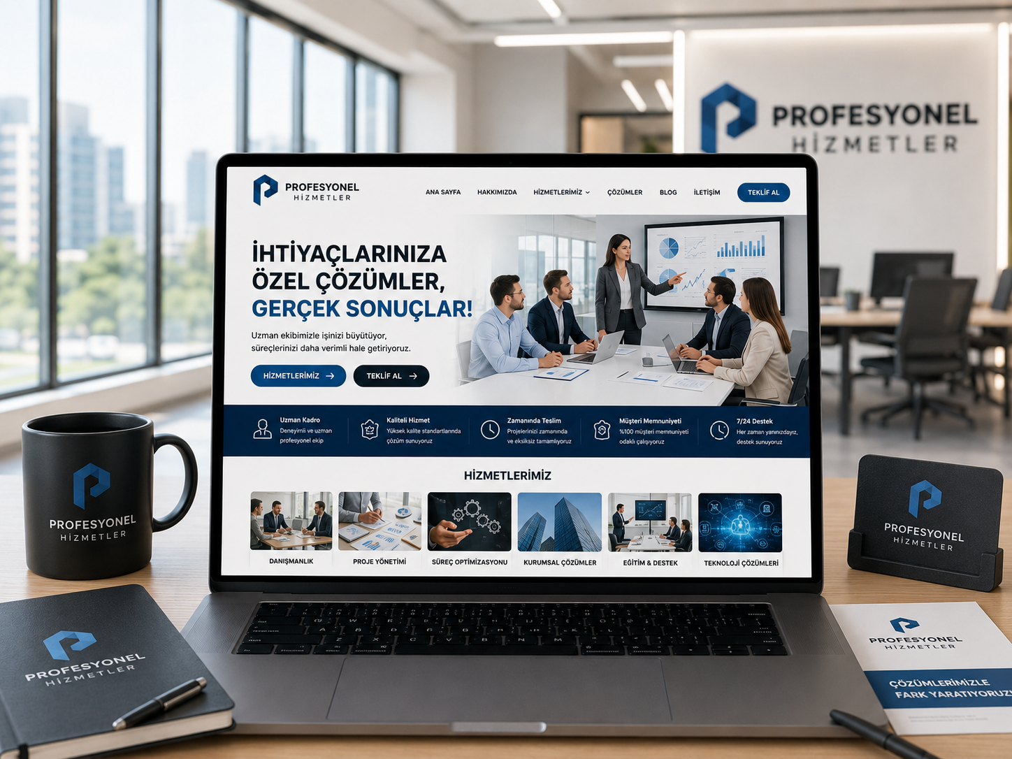 Hizmet Tanıtım Sitesi hazır web tasarım paketi
