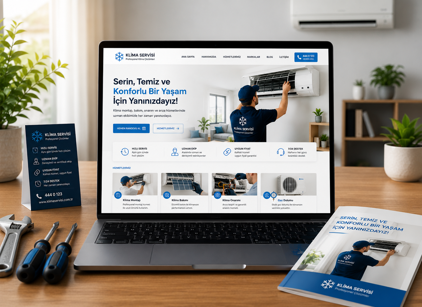 Klima Servisi Sitesi hazır web tasarım paketi