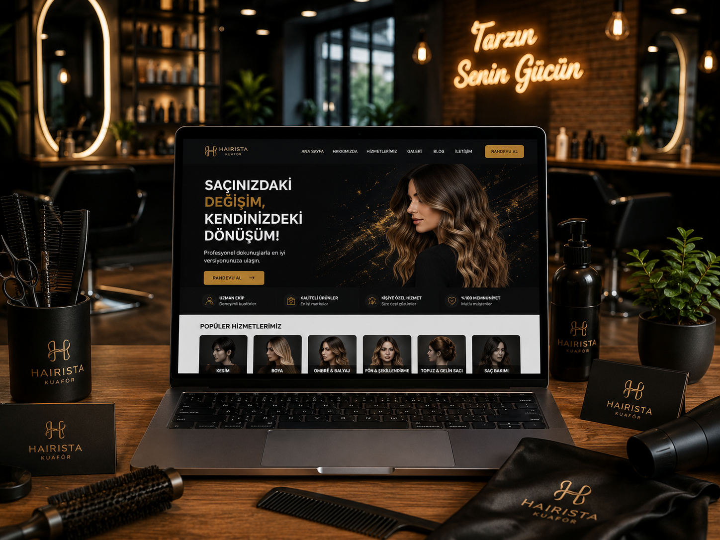 Kuaför Sitesi hazır web tasarım paketi