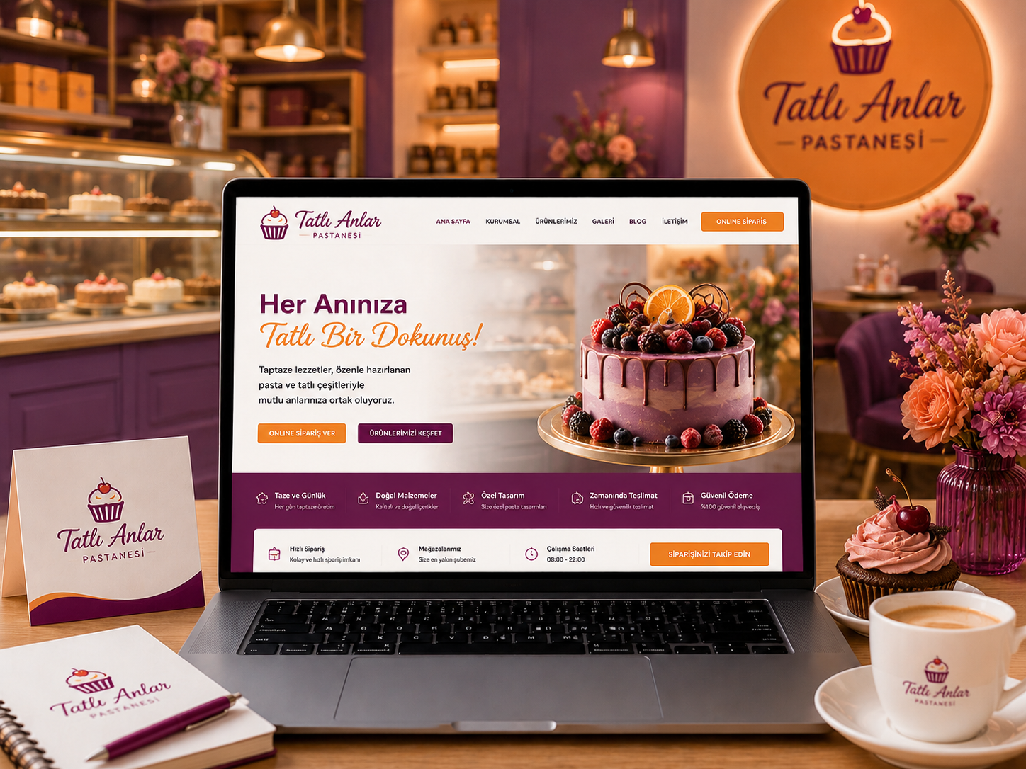 Pastane Sitesi hazır web tasarım paketi