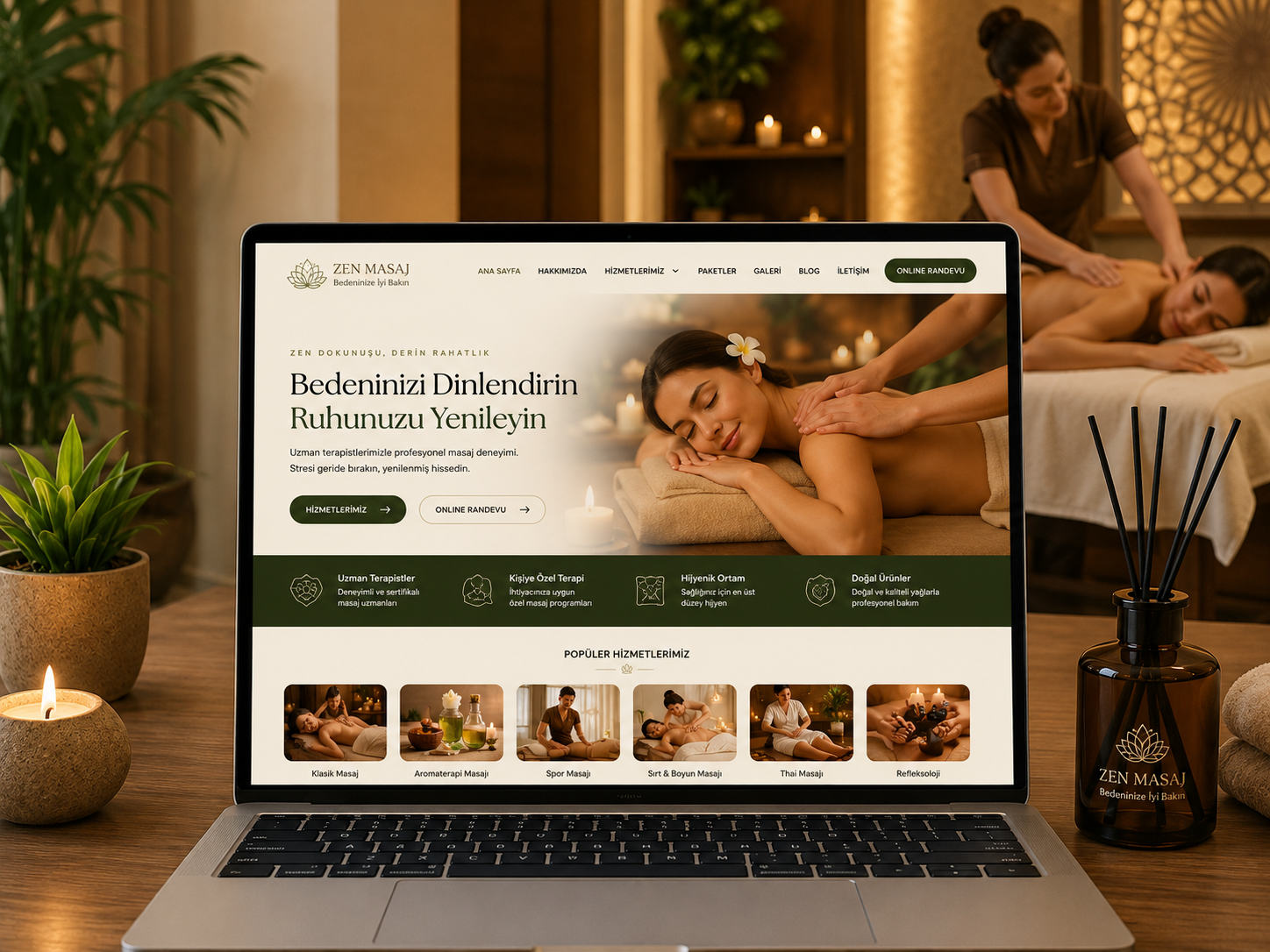 Masaj Salonu hazır web tasarım paketi