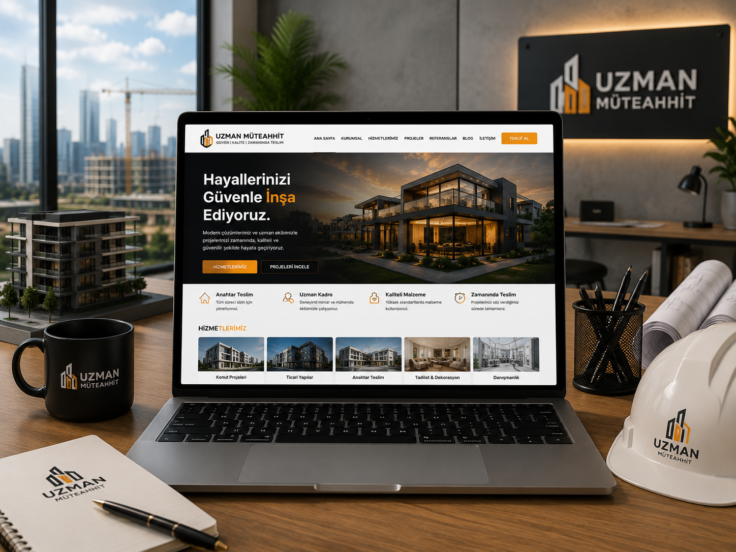 Müteahhit Sitesi hazır web tasarım paketi