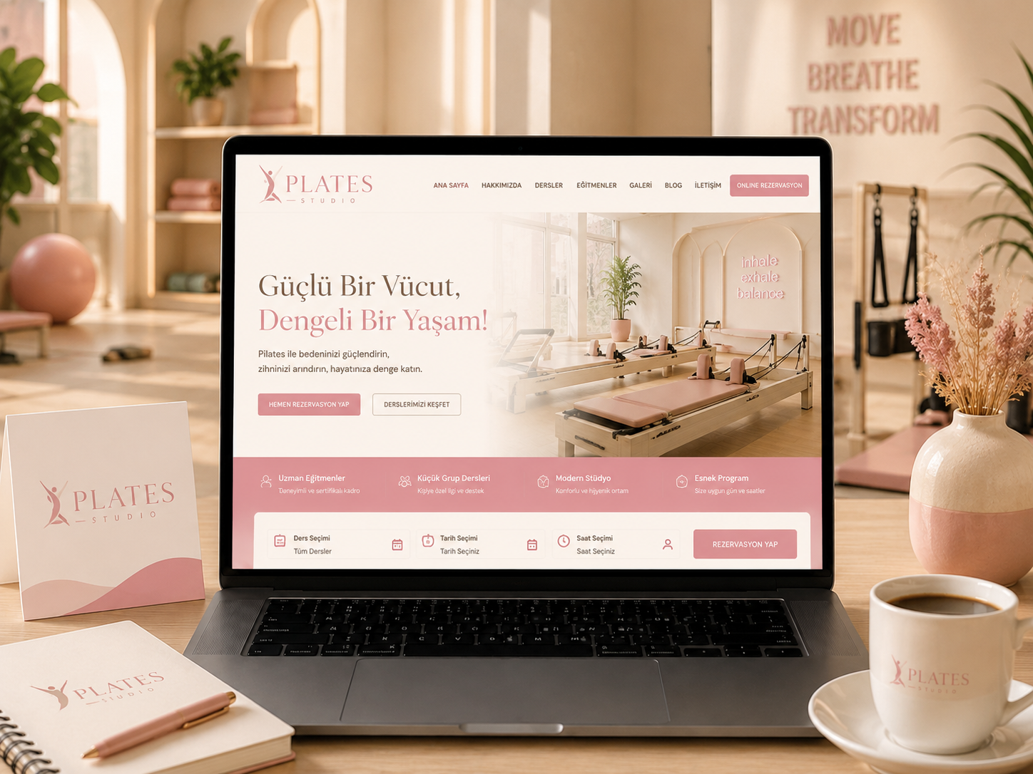 Pilates Stüdyo Sitesi hazır web tasarım paketi