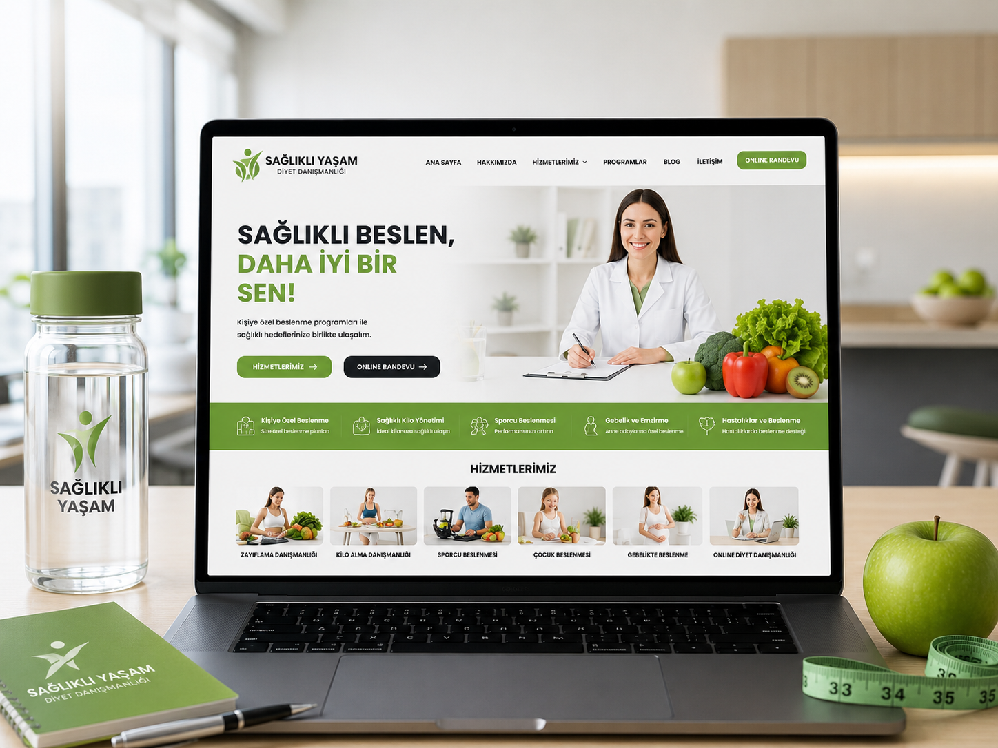 Diyetisyen Sitesi hazır web tasarım paketi