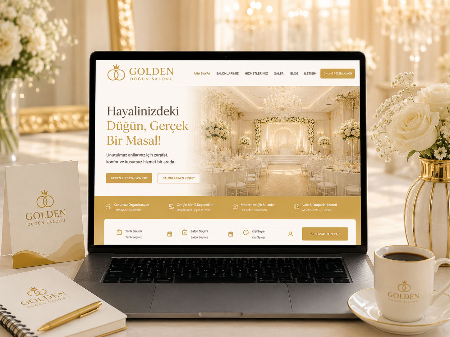 Düğün Salonu Sitesi hazır web tasarım paketi