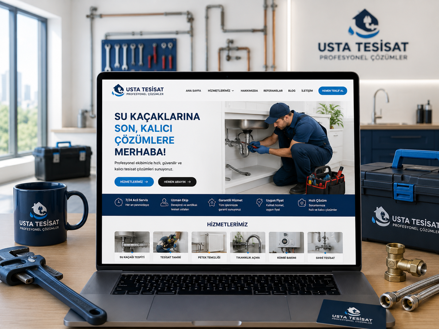 Tesisatçı Sitesi hazır web tasarım paketi