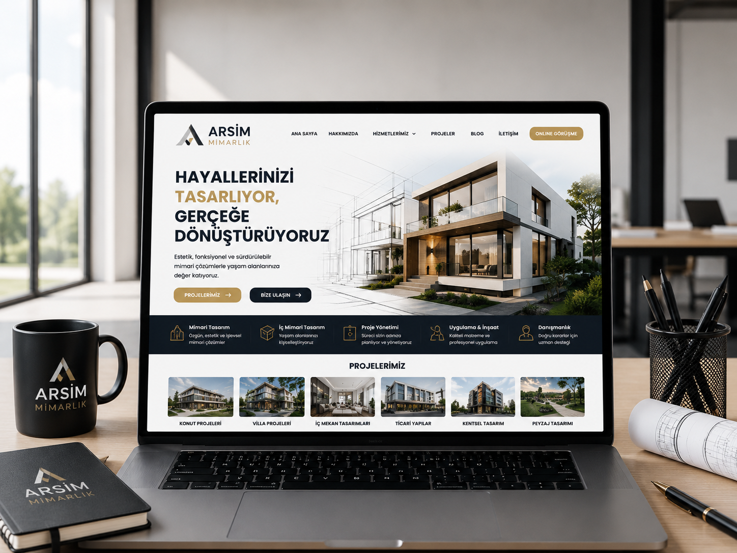Mimarlık Sitesi hazır web tasarım paketi