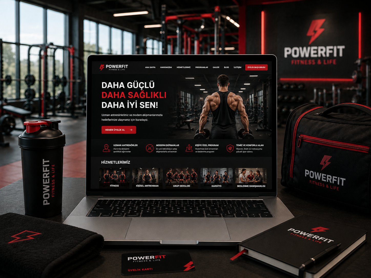 Spor Salonu Sitesi hazır web tasarım paketi