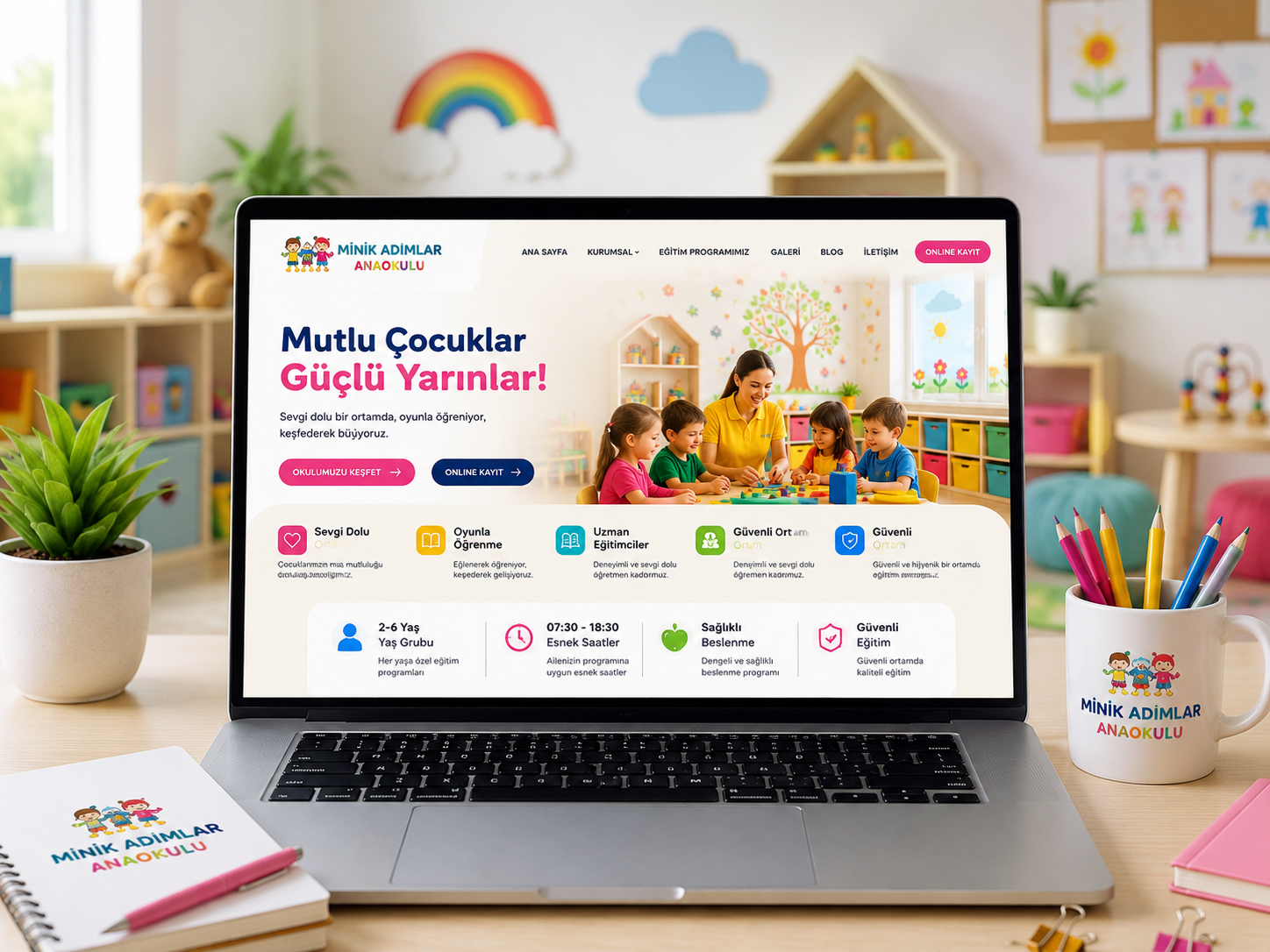 Anaokulu Sitesi hazır web tasarım paketi
