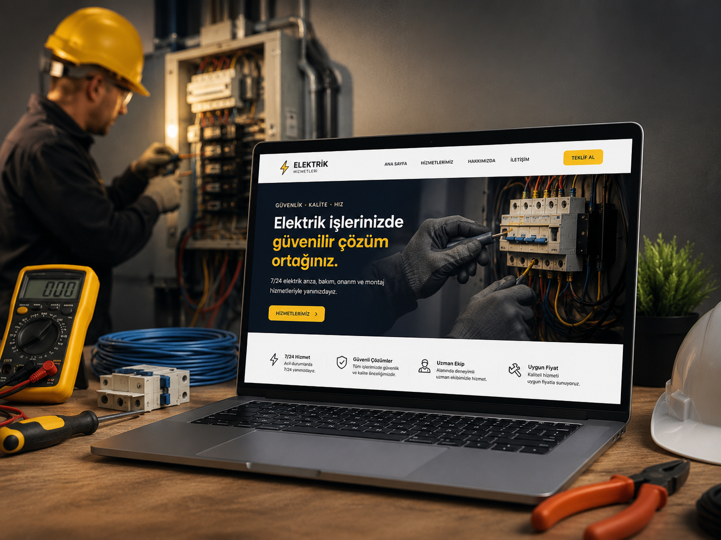 Elektrikçi Sitesi hazır web tasarım paketi