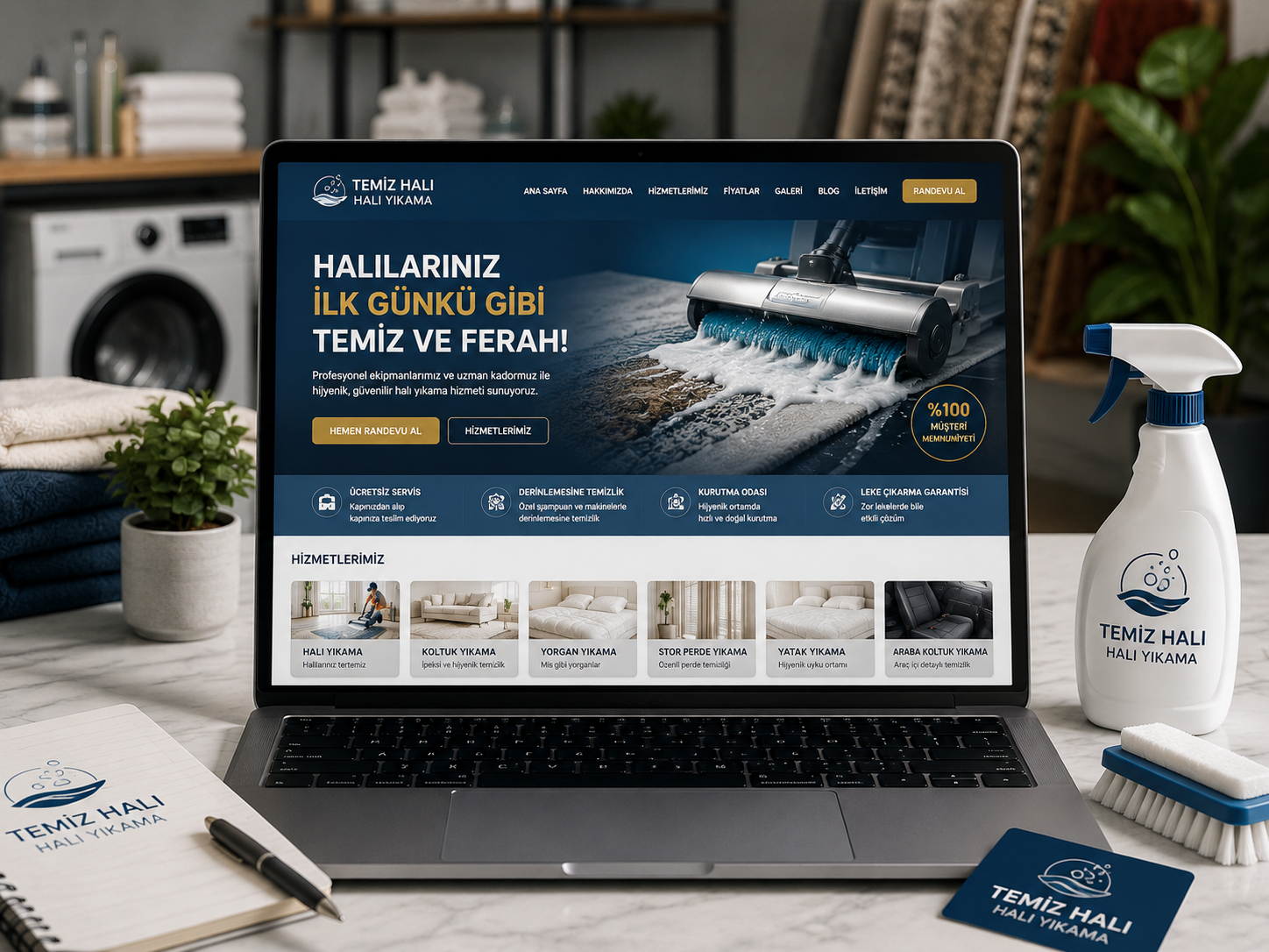 Halı Yıkama Sitesi hazır web tasarım paketi